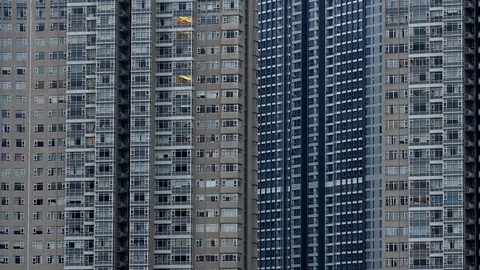 Zoom Out of Large Apartment Complex - Ho Chi Minh City Vietnam Stock Footage 87183317