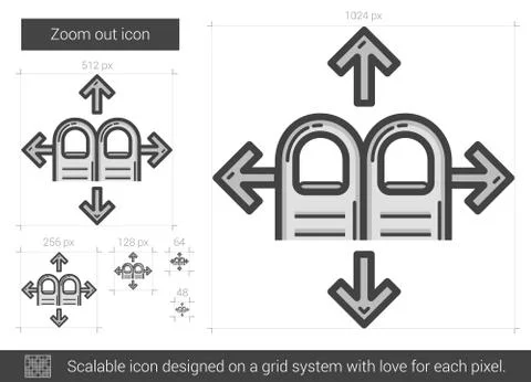 Zoom out line icon Stock Illustration
