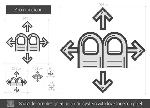Zoom out line icon Stock Illustration