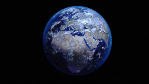 Zoom out of Lithuania through clouds to see the Earth from space. 스톡 동영상 134183534