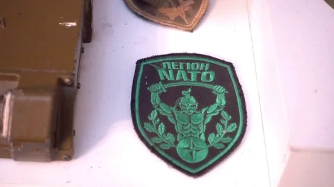 Zoom out NATO legion patch mark Stock Footage 78725260