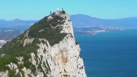 Zoom out of the north face of Gibraltar Rock Stock Footage 112059082