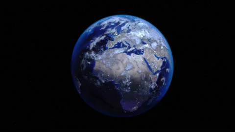 Zoom out of Norway through clouds to see the Earth from space. Stock Footage 134194391
