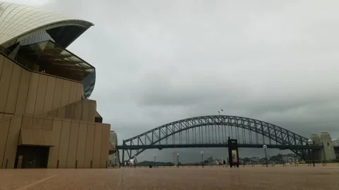 Zoom out the Opera house and Sydney Harbour Bridge 4K Stock Footage 304570676