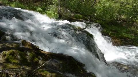 Zoom Out the Overfall of Gostilje River, Zlatibor Mountain, Serbia. Stock Footage 64729983