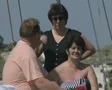 Zoom out from people onboard to whole of gulet SD Footage