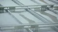 Zoom out sewage treatment plant covered with snow HD Footage