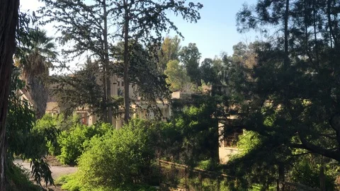 Zoom out shot of buffer zone in Nicosia Stock Footage 100194947