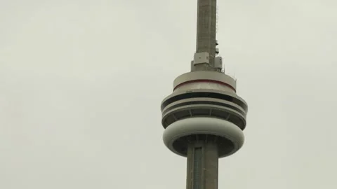 Zoom out shot of CN tower in Toronto Stock Footage 159908846