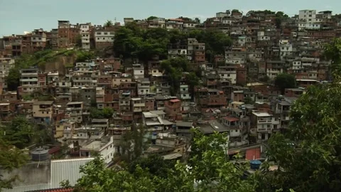 Zoom out shot of favelas in Buenos Aires Stock Footage 160280755