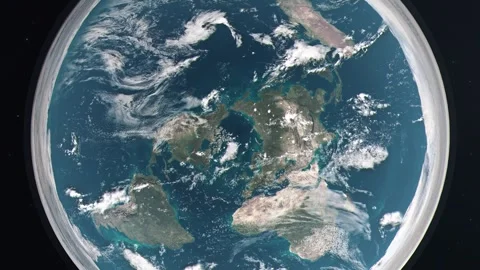 Zoom Out to Show the Flat Earth Conspiracy Theory Model Video stock 277003618