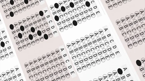 Zoom Out on a Standardized Test Stock Footage 88932336