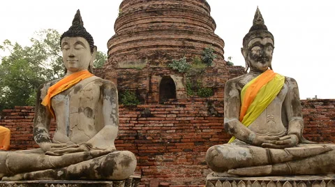 Zoom Out - Statue of Dressed Buddha Stock Footage 52975451
