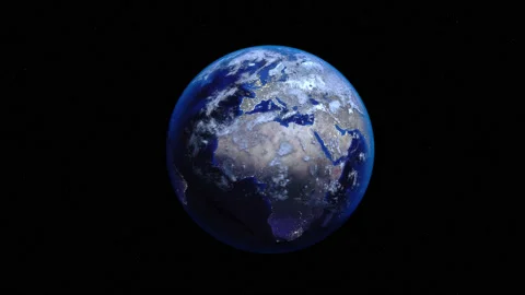 Zoom out of Sweden through clouds to see the Earth from space. Stock Footage 134256176