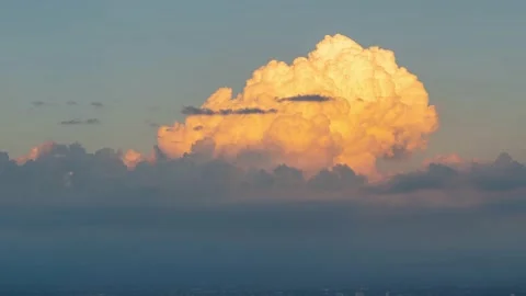 Zoom out Time lapse amazing natural formation of big cumulus clouds Stock Footage 168977059