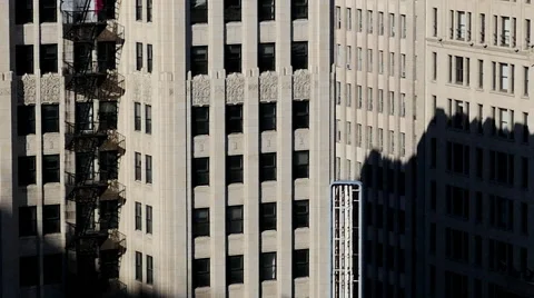 Zoom Out - Time Lapse Shadows Passing Over Historic Buildings -  Los Angeles Stock Footage 66148053