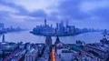 Zoom Out Timelapse: China Shanghai at Dawn. 4k or 4k+ Resolution