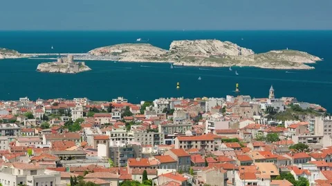 Zoom out timelapse of Marseille Stock Footage 74612432
