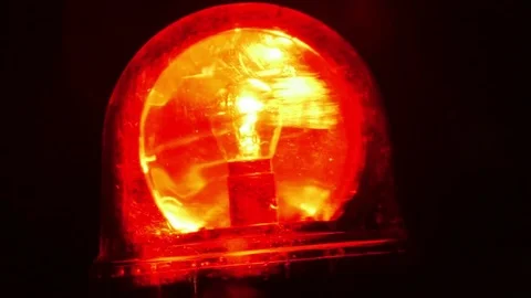 Zoom out of timelapse shot in red flashing light for safe Stock Footage
