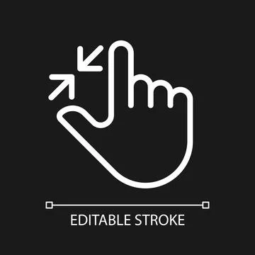 Zoom out touch pixel perfect white linear icon for dark theme 스톡 일러스트
