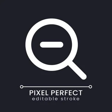 Zoom out transition pixel perfect white linear ui icon for dark theme Stockillustratie