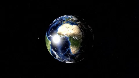 Zoom out of turning earth in space, elements in this image furnished by NASA Stock Footage 120793740