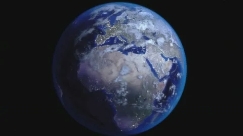 Zoom out of the UK through clouds to see the Earth from space. Stock Footage 64427500
