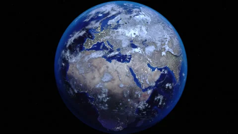 Zoom out of Ukraine through clouds to see the Earth from space. Stock Footage 134269383