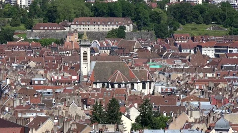 Zoom out view of Besancon Stock Footage 67988554