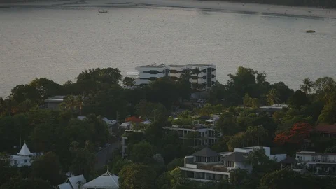 Zoom out View from Karon viewpoint famous on hilltop at Phuket , southern of Stock Footage 89859913
