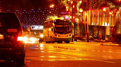 Zoom out view of the traffic at night in Kuala Lumpur Video stock 63497046