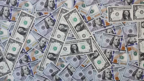 Zoom out from word VAT made of one dollar bills on hundred dollar banknotes Stock Footage 334662811