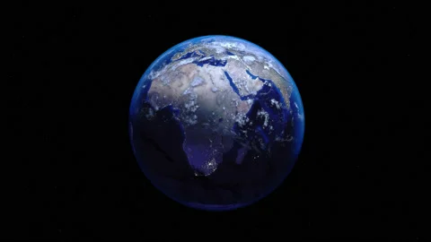 Zoom out of Zimbabwe through clouds to see the Earth from space. Stock Footage 134273692