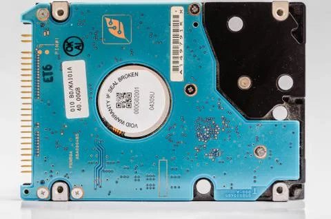 Zoom over of mini harddisk and pin Stock Photos