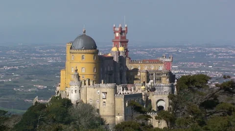 Zoom Palacio de Pena - Sintra Stock Footage 33312973
