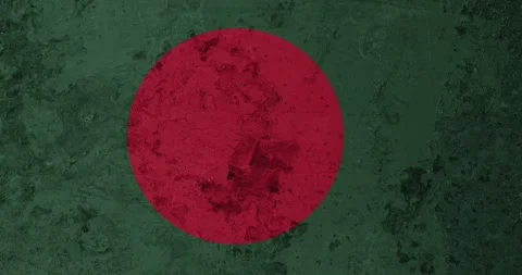 A zoom panning video of a worn out rusty wall with the bangladesh flag Stock Footage 337427181