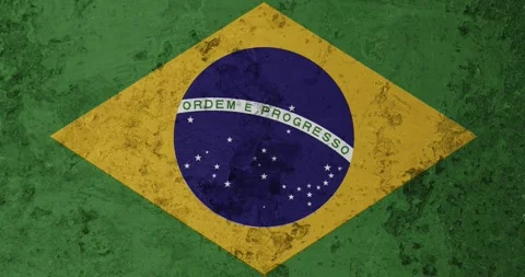A zoom panning video of a worn out rusty wall with the brazil flag Stock Footage 337427806