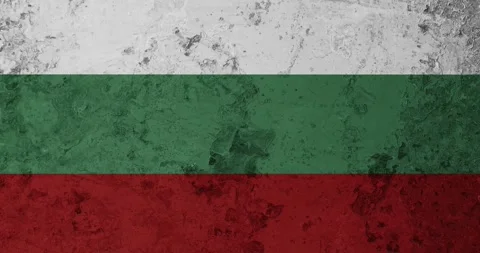A zoom panning video of a worn out rusty wall with the bulgaria flag Stock Footage 337427807