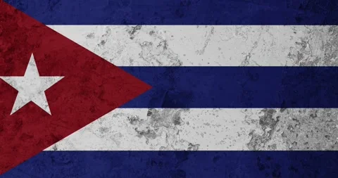 A zoom panning video of a worn out rusty wall with the cuba flag Video stock 337428149