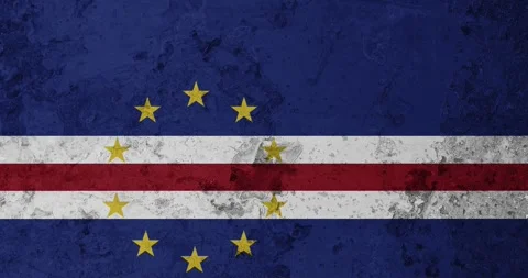 A zoom panning video of a worn out rusty wall with the cape verde flag Stock Footage 337428150