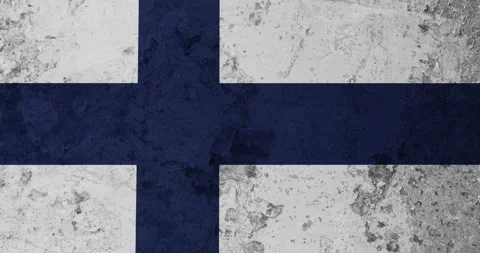 A zoom panning video of a worn out rusty wall with the finland flag Video stock 337428350