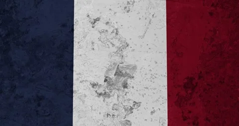 A zoom panning video of a worn out rusty wall with the france flag Stockbeeldmateriaal 337428677