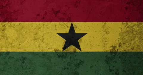 A zoom panning video of a worn out rusty wall with the ghana flag Video stock 337428756