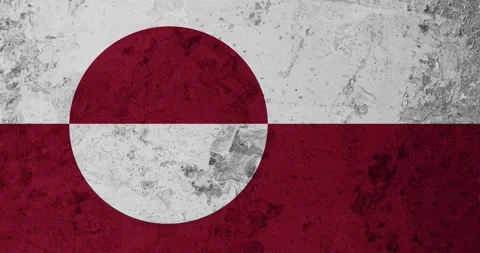 A zoom panning video of a worn out rusty wall with the greenland flag Vidéo 337428766