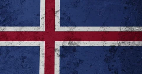A zoom panning video of a worn out rusty wall with the iceland flag Stockbeeldmateriaal 337429007