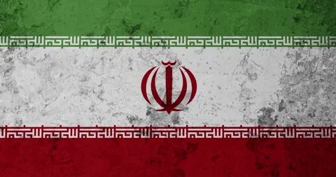 A zoom panning video of a worn out rusty wall with the iran flag Video stock 337429070