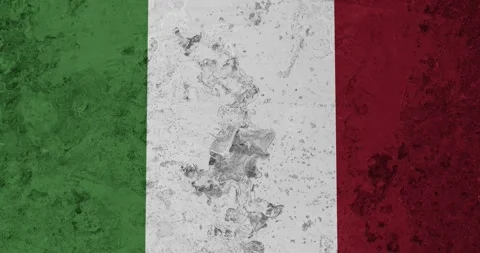 A zoom panning video of a worn out rusty wall with the italy flag 스톡 동영상 337429270