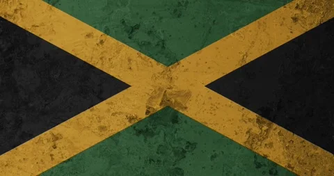 A zoom panning video of a worn out rusty wall with the jamaica flag Stockbeeldmateriaal 337429290