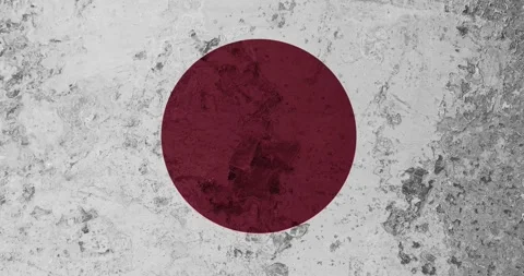 A zoom panning video of a worn out rusty wall with the japan flag Vídeos de archivo 337429311