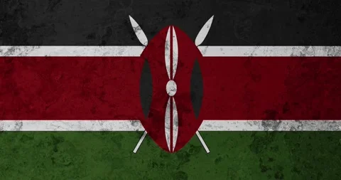 A zoom panning video of a worn out rusty wall with the kenya flag Video stock 337429344